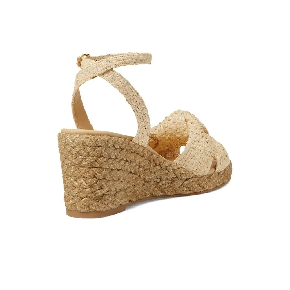 STUART WEITZMAN PLAYA ESPADRILLE KNOT WEDGE WHEAT/NATURAL 10.5 B - Picture 5 of 5